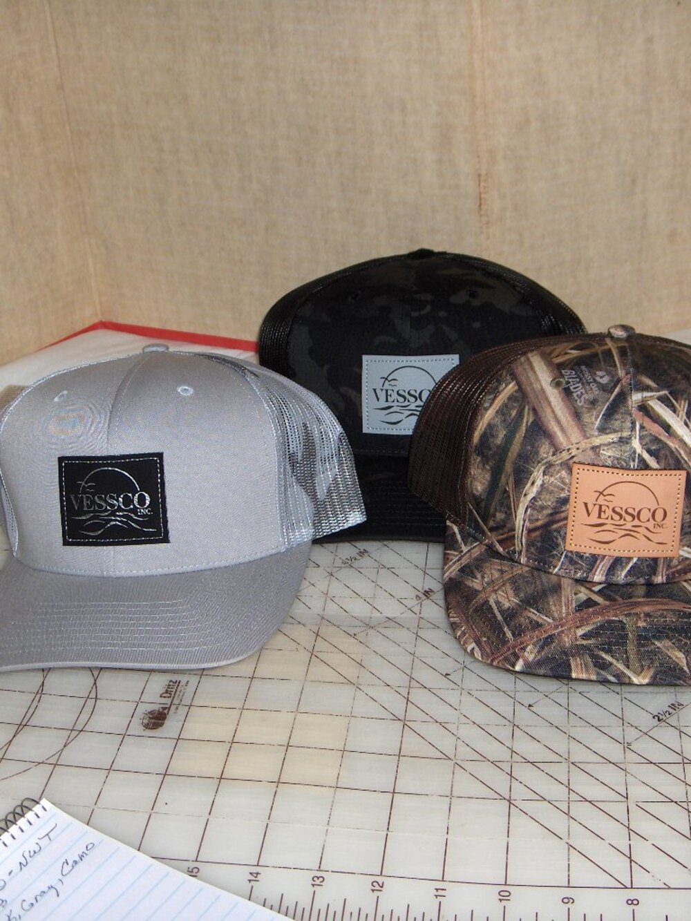 Vessco Caps, Size Adjustable, Lot of 3, NWT